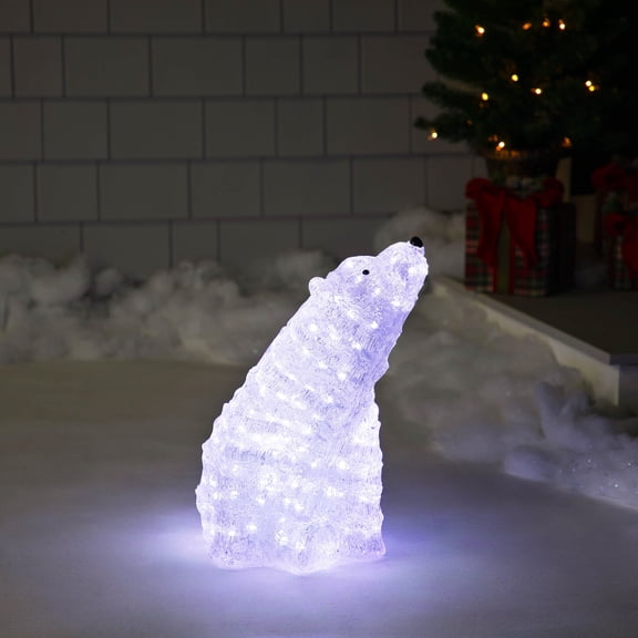 Northlight LED Lighted Acrylic Commercial Grade Polar Bear Outdoor Christmas Decoration - 18.5"