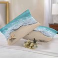thumbnail image 2 of Lumbar Pillow Covers 20x12 Inch Set of 2, Teal Coastal Waterproof Outdoor Pillow Covers, Summer Beach Starfish Nautical Seaside Decorative Cushion Pillowcases for Couch, Sofa, Bed, Garden, Patio, 2 of 9