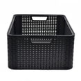 thumbnail image 3 of Paquete De 2 Cajas Organizadoras Duras Tipo Rattan Negro, 3 of 5