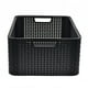 thumbnail image 3 of Paquete De 2 Cajas Organizadoras Duras Tipo Rattan Negro, 3 of 5