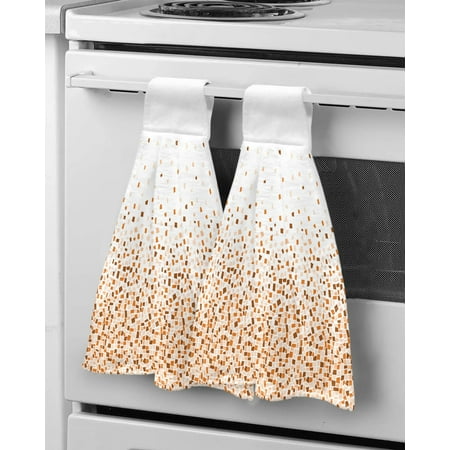 

Geometric Gradient Orange Hanging Kitchen Hands Towels Quick Dry Microfiber