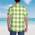 thumbnail image 6 of Daiia White Green Plaid Hawaiian Shirt for Men Gentle Cotton Regular Short Sleeve Casual-Medium, 6 of 9