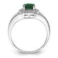 thumbnail image 3 of Sterling Silver Rhodium-plated Diam. & Created Emerald Ring QBR11MAY, 3 of 4