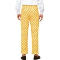 thumbnail image 3 of INSPIRE CHIC Polka Dots Printed Dress Pants for Men's Regular Fit Formal Trousers 30 Yellow, 3 of 6