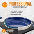 thumbnail image 3 of NutriChef 14" Fry Pan With Lid - Extra Large Skillet Nonstick Frying Pan with Silicone Handle, Ceramic Coating, Blue Silicone Handle, Stain-Resistant And Easy To Clean, Professional Home Cookware, 3 of 5