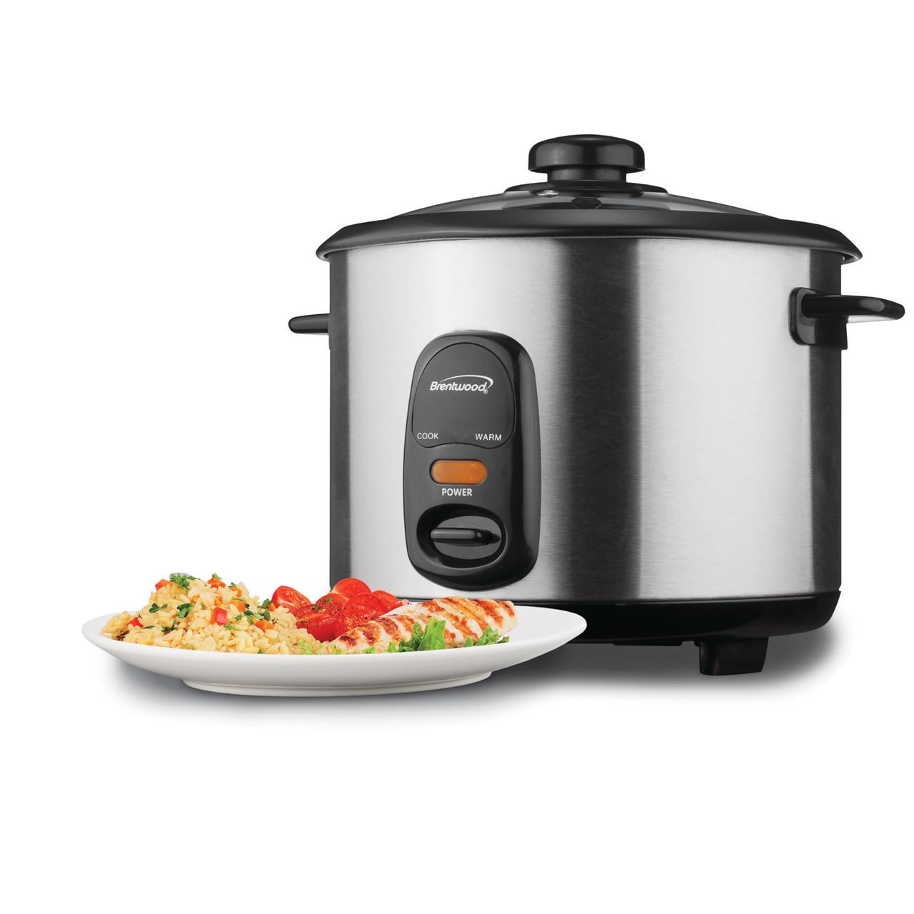 Brentwood Appliances New TS-20 10-Cup Uncooked/20-Cup Cooked Rice Cooker, Stainless Steel