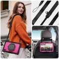 thumbnail image 6 of for Xiaomi Redmi Pad 2 Case 11 2025, 360 Rotating Shockproof Cover with Stand, Handle, Shoulder Strap (TB336FU/TB330FU), Rose Panel, 6 of 7
