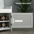 thumbnail image 5 of HOMCOM Shoe Bench, Modern Entryway Bench with Cushion and Hidden Compartments, 35.4" Shoe Organizer with Adjustable Shelves and Shutter Doors, White, 5 of 9