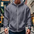 thumbnail image 4 of Mens Zip Up Sweatshirts Y2K Hoodies Work Athletic Lightweight Comfortable Vintage Streetwear with Pocket 2XL, 4 of 5