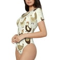 thumbnail image 2 of Fotbe Funny Chicken Women's Crew Neck Short Sleeves Bodysuit Tops Round Neck Slim Sleeveless Soft Comfortable Basic-X-Large, 2 of 9
