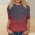 thumbnail image 2 of TOWMUS Womens Tops Short Sleeve Shirts Round Neck Loose Casual Blouses Soft Cool Floral Print Tshirts, 2 of 4