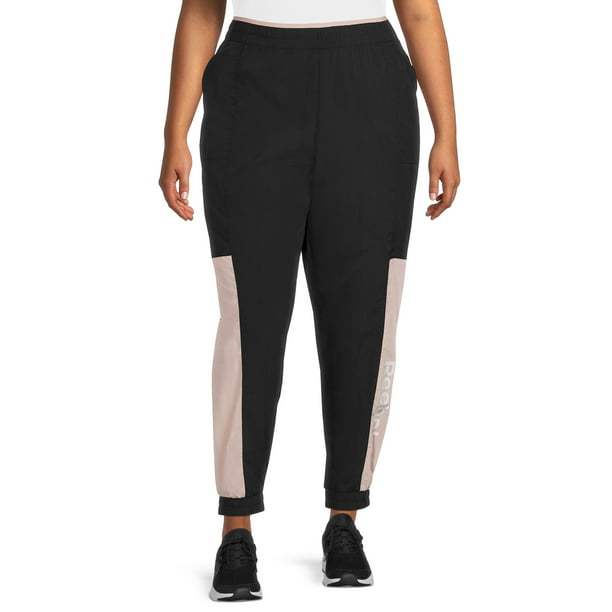 Reebok Women's Plus Size Focus Track Woven Pants with Front Pockets and ...