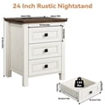 thumbnail image 6 of IDEALSOUL Nightstand, Bedside Table with Charging Station, White Farmhouse 3 Drawer Nightstand Rustic Night Stand End Tables for Bedroom Living Room, 6 of 11