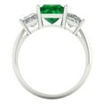 thumbnail image 4 of 2.5 ctw 3 Stone Anniversary Ring for Women | Princess Cut Simulated Emerald | Hyperallergenic Solid 14K White Gold, 4 of 5