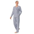 thumbnail image 3 of Aria Brushed Jersey Knit Long Sleeve Split Neck Pajama Set with Pockets, Sizes XS-5X, 3 of 7