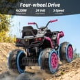 thumbnail image 4 of Hikiddo 24V Kids ATV 4-Wheeler, 24 Volt 4WD Ride on Toy for Big Kid w/ 4x200W Motor, 5.6Mph Max Speed - Pink, 4 of 8