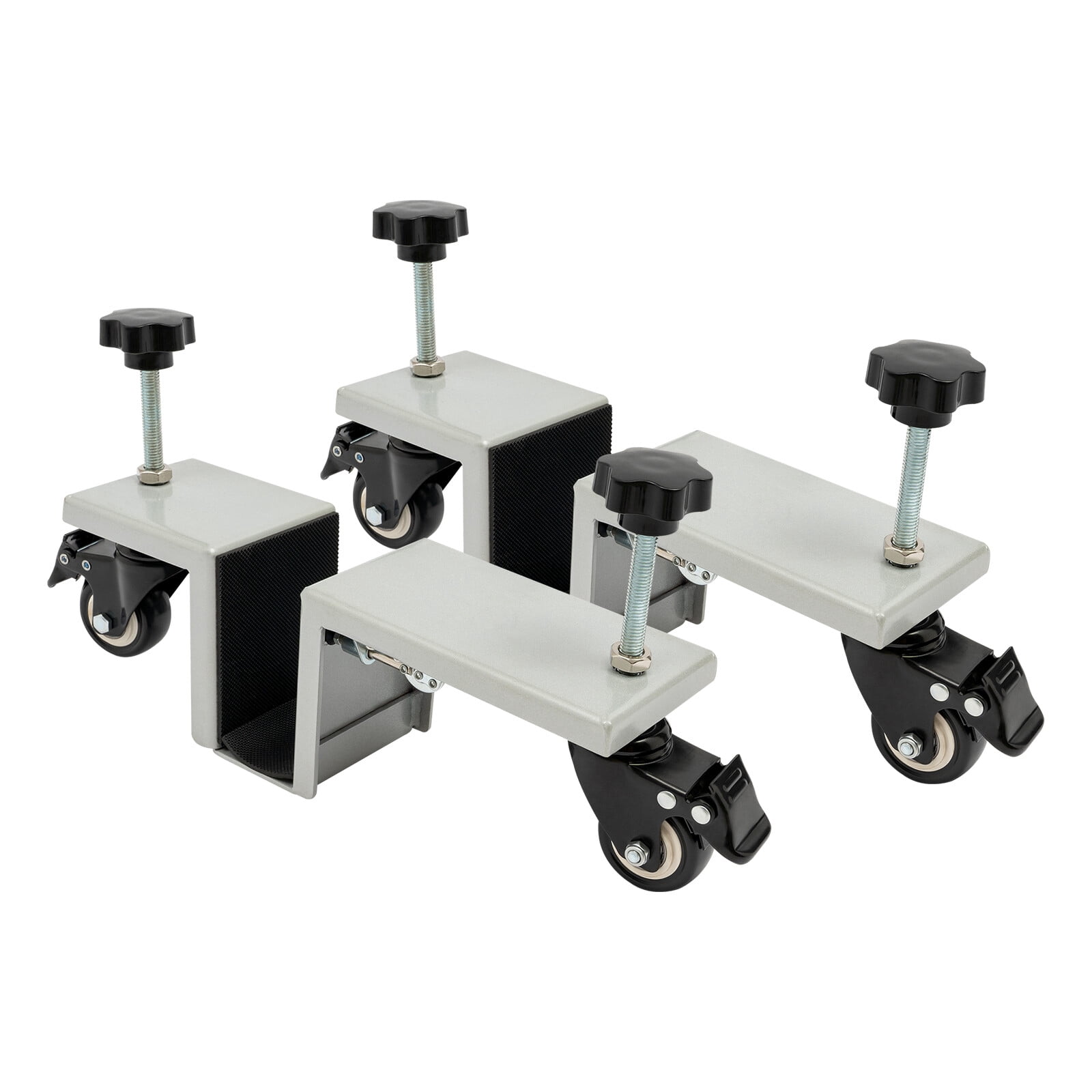 Silver 1000lbs Door Lifter Dolly 2-Pack 1.375–1.75" Doors w/ Brake Wheels