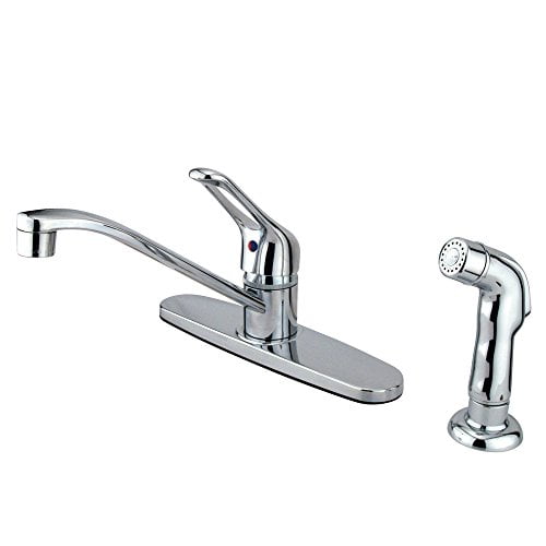 Kingston Brass Wyndham Robinet de Cuisine à Poignée Unique avec Pulvérisateur Chromé