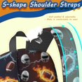 thumbnail image 5 of Football Helmet Black Pattern 17" School Backpacks for Teens,Waterproof Oxford Fabric,S-Shape Padded Straps for School,Travel,Hiking,Camping, 5 of 6