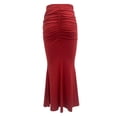 thumbnail image 6 of Ruched Maxi Bodycon Skirts for Women High Waisted Slimming Dressy Casual Long Skirt Going out Outfit, 6 of 8