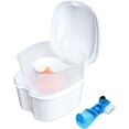 thumbnail image 1 of Colorful Denture Bath Case with Brush, Denture Cup Soaking Holder False Teeth Container Mouth Guard Storage Case Cleaning with Lid Waterproof, 1 of 7