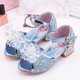 thumbnail image 1 of Sandalias de Disney para niñas, novedad de verano, zapatos de Boca de pescado para niños, zapatos de cristal para niñas pequeñas, zapatos de princesa Frozen elsa, plantilla 29 de 19,1 cm Gao Jinjia LED, 1 of 2