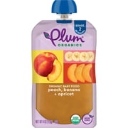 (8 pack) Plum Organics® Stage 2 Organic Baby Food Peach, Banana + Apricot 4oz Pouch