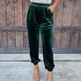 thumbnail image 4 of Gibobby Pantalones deportivos para mujer invierno Pantalones casuales rectos con cintura elástica de color sólido para mujer(Verde,G), 4 of 5