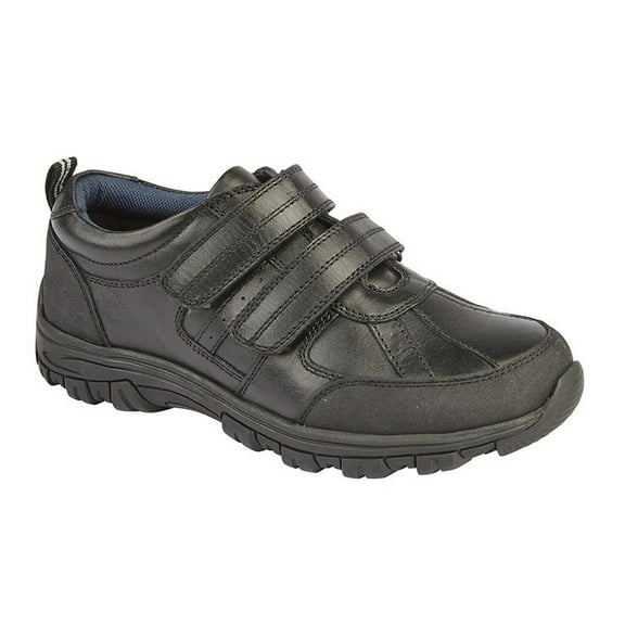 Roamers Boys Twin Touch Fastening Leather Shoe