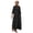 Black, variant on Women's Cotton Linen Shirt Dress Casual Rolled-Up Sleeve Button Dowm Maxi Dress Summer Loose Tunic Shift Dress Army Green