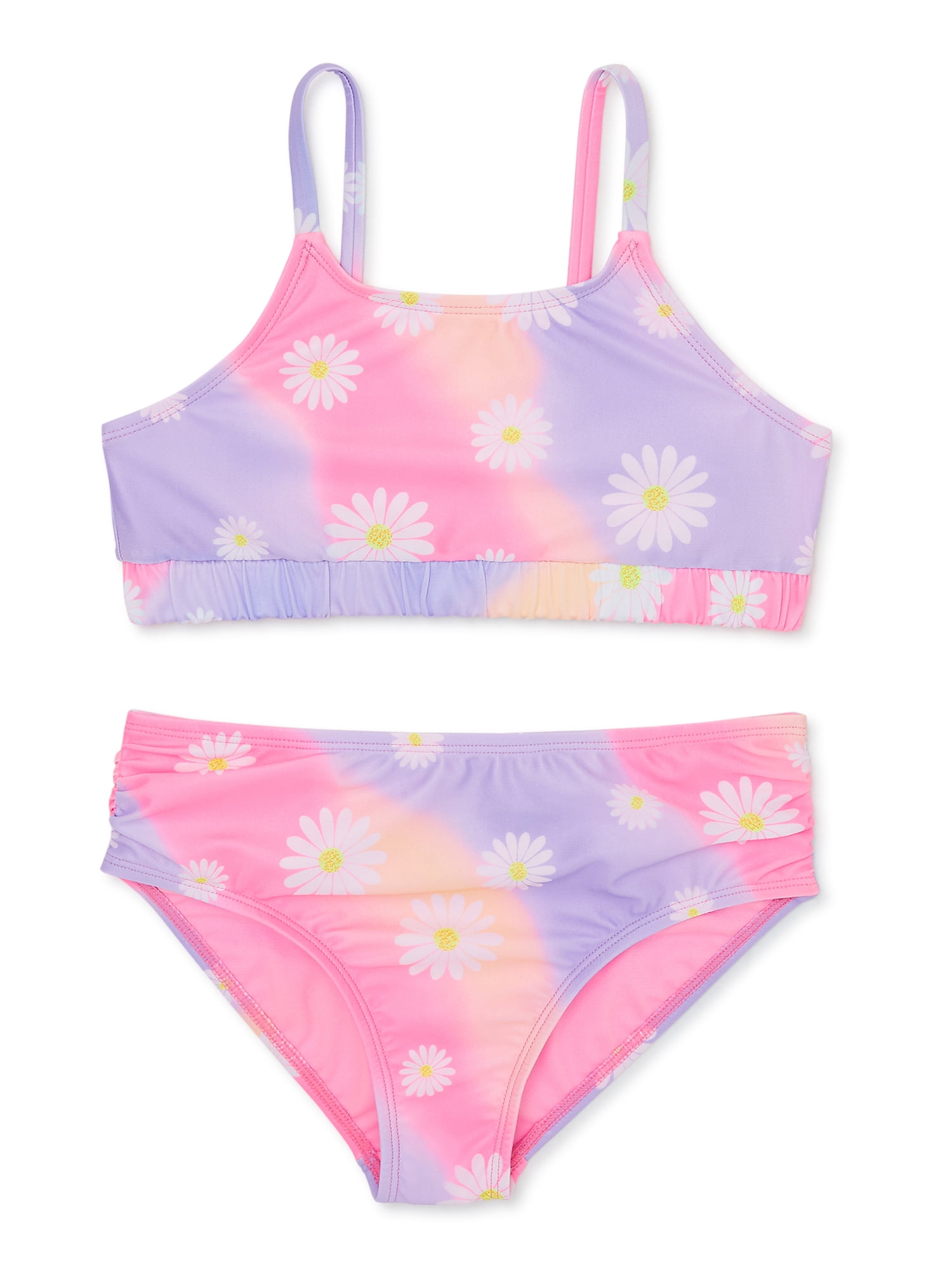 Wonder Nation Girls Spaghetti Strap Bikini with UPF 50, 2-Piece, Sizes 4-18