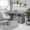 Gray, variant on Classic Computer Desk with 3 Storage Drawers, Moisture Resistant Particleboard Workstation with Side Shelf, Multi-Purpose Drafting Table for Home Office