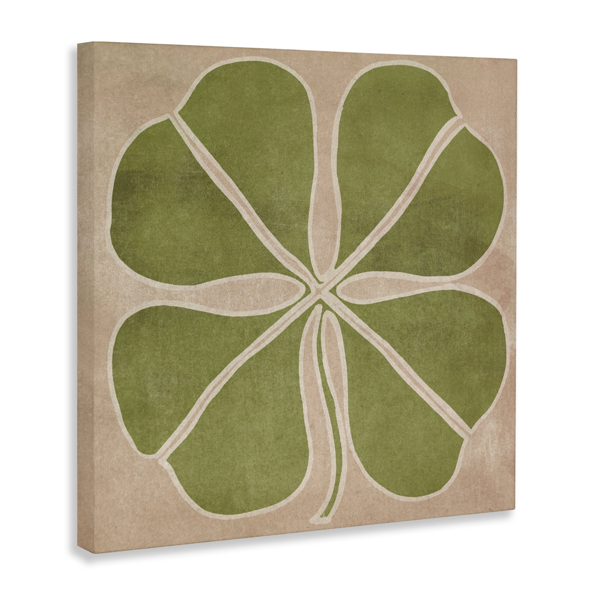 Neutral Symmetrical Clover Canvas Wall Art, design by June Erica Vess