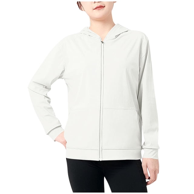 zbxnLI Vestes de Protection Solaire pour Enfants Manches Longues Chemises Athlétiques à Capuche Zippées Pêche Course Extérieur