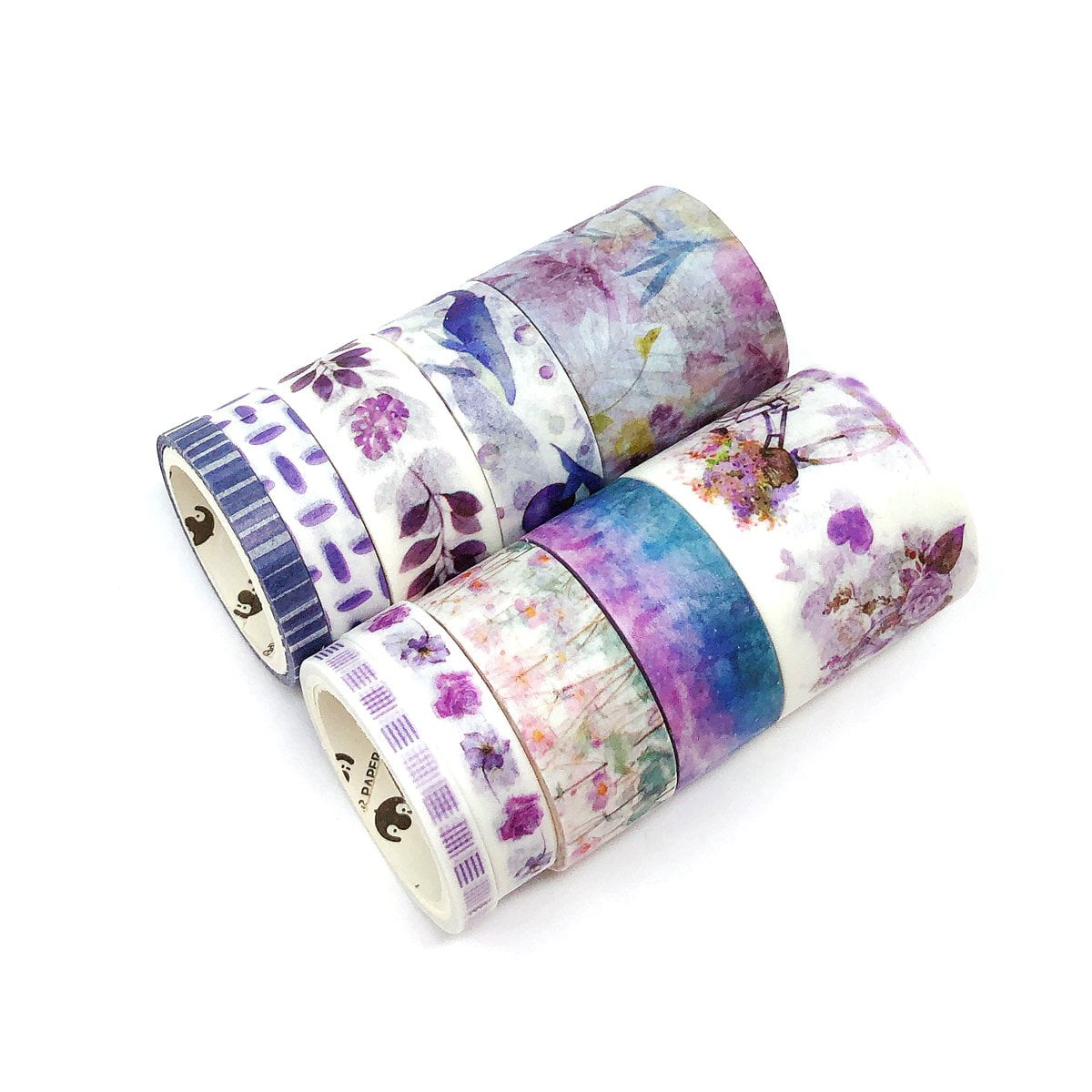 Wrapables Decorative Washi Tape Box Set (10 Rolls), Purple Tones