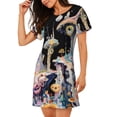 thumbnail image 2 of Kdxio Cute Mushroom Landscape Pattern Womens Short Sleeve Sleepshirt Scoopneck Cute Nightdress Ruffle Comfy Nightgown, 2 of 6