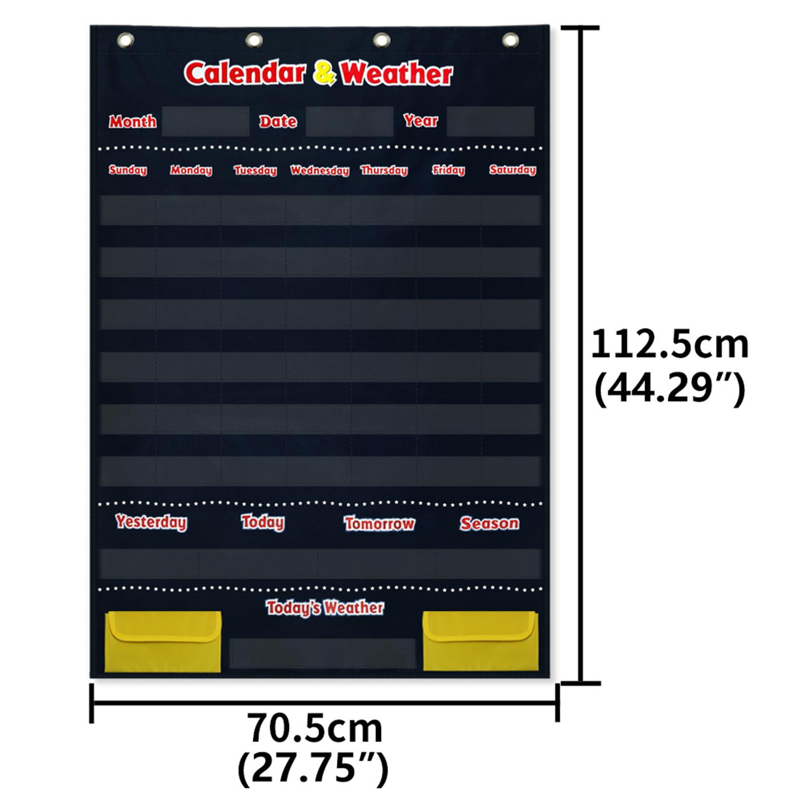 Calendar and Weather Pocket Chart Schedule Pocket Chart for Homeschool  Kindergarten - Walmart.com