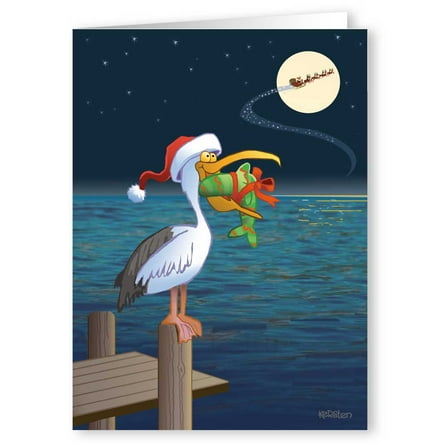Christmas Pelican Gift - Holiday Christmas Cards - 18 Cards and 19 Envelopes