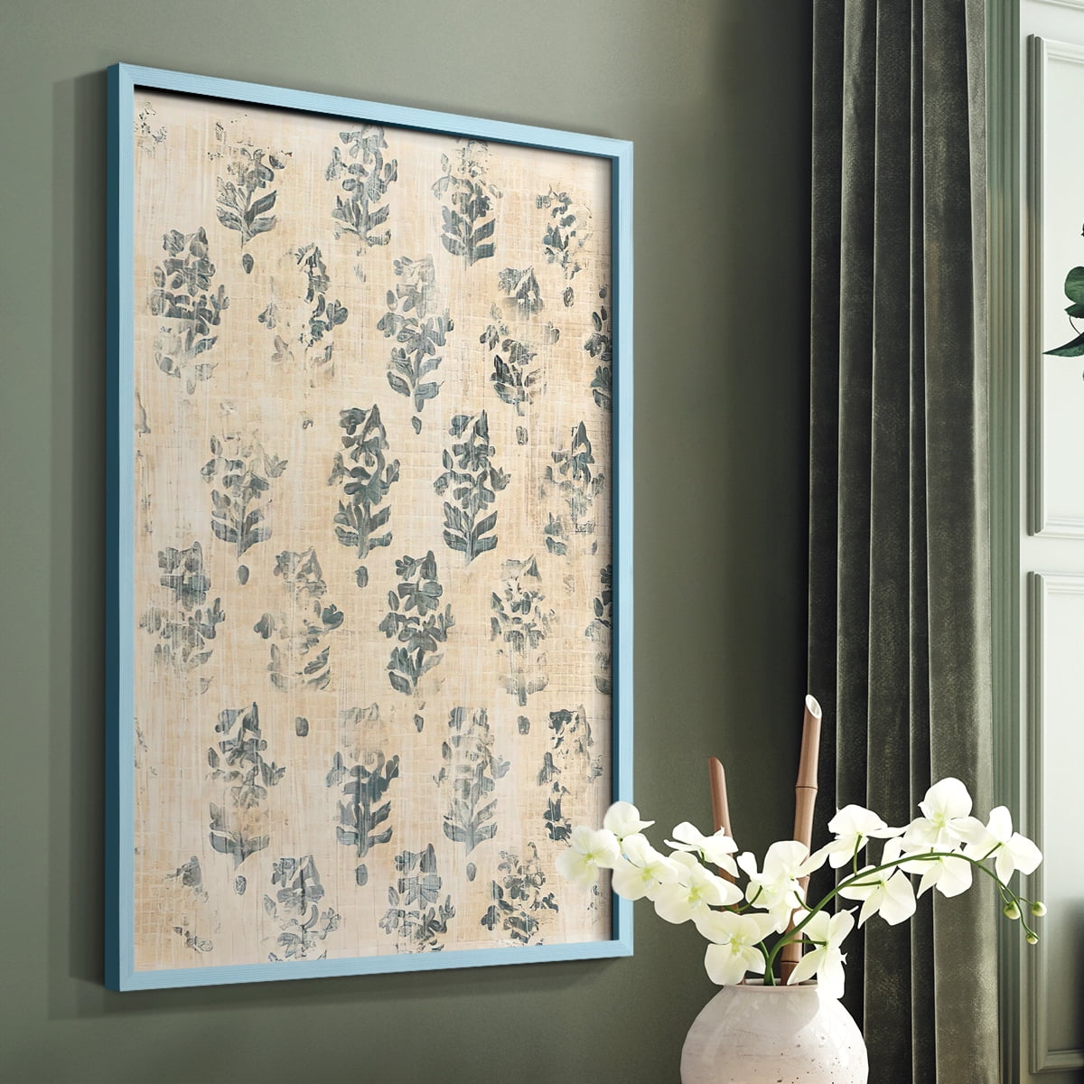 Vintage Blockprint I in Paper Solid Wood 8 x 10 Framed Print