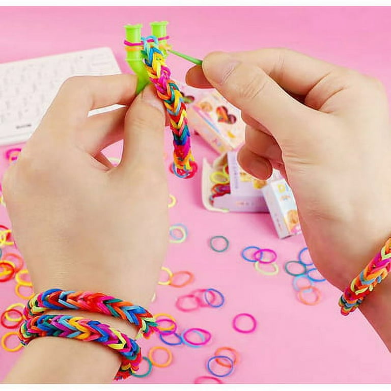 600pc DIY Toys Rubber Loom Bands Set Kid DIY Bracelet Silicone Rubber Bands  Elastic Rainbow Weave Loom Bands Toy for Kids Goods