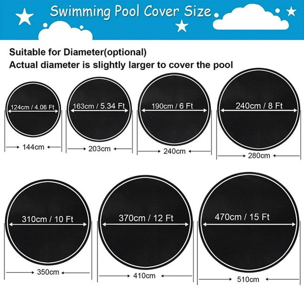 Lucoss 4 Ft Round Pool Cover, Solar Covers For Above Ground Pools, Inground Pool Cover Protector With Drawstring Design Increase Stability, Hot Tub Co