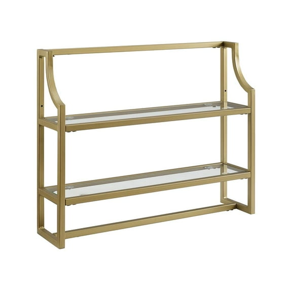 Crosley Aimee Bathroom Wall Shelf in Soft Gold