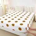 thumbnail image 3 of Manfei Kawaii Dot Pattern Full Size Sheets,Wave Point Bed Sheets,Brown White Sheet Sets For Teens,Super Cozy Room Decor,4-Piece, 3 of 7