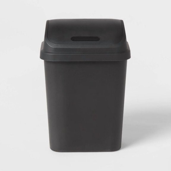 Frosted Plastic Wastebasket, Compact Indoor Trash Can for Bathroom, Bedroom, Office, Dorm Room, and Everyday Household Waste Disposal