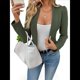thumbnail image 3 of Blazer para Mujer, Ligero, Informal, Elegante, con Cuello Chal y Abertura Frontal. Verde S, 3 of 10