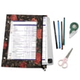 thumbnail image 5 of Wobogo Red Rose A4 Size Clear Polyester File Pocket Set of 2 Zipper Home Work Office Organizer, 5 of 7