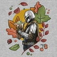 thumbnail image 2 of Men's Star Wars: The Mandalorian Grogu and Din Djarin Fall Leaves Love Graphic Tee Athletic Heather 2X Large, 2 of 5