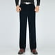 thumbnail image 1 of Pantalones largos de pana para hombre, de mediana edad, lisos, con botones, cremallera, cintura alta, bolsillos, pantalones largos de poliéster para hombre., 1 of 9