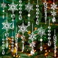 thumbnail image 3 of Dserfhy 18 Pcs Crystal Christmas Ornaments for Tree Clear Acrylic Snowflake Icicle Hanging Ornaments with Drop Pendants for Winter Wonderland Chandelier Decoration, 3 of 7