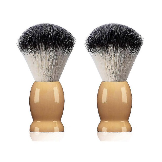 2 Pack Shaving Brush For Men With Hard Wood Handle, Luxury Professional Hair Salon Tool Gifts For Men, Perfect Fathers Day Gifts From Daughter, Wife O